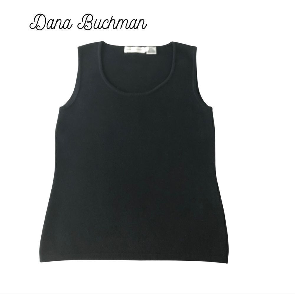 Dana Buchman BLACK SCOOP NECKLINE SLEEVELESS TOP